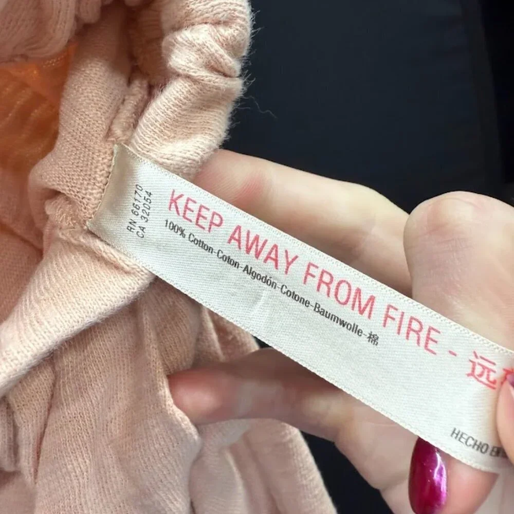 Free People Beach Pink Peach Cotton Pants - Picture 5 of 6